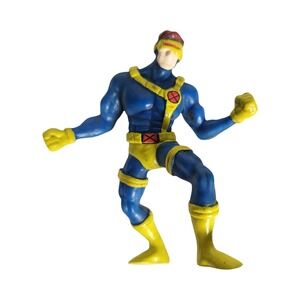 Marvel X-Men Cyclops Action Figure Blue Yellow Suit Vintage Miniature 3.25 Inch